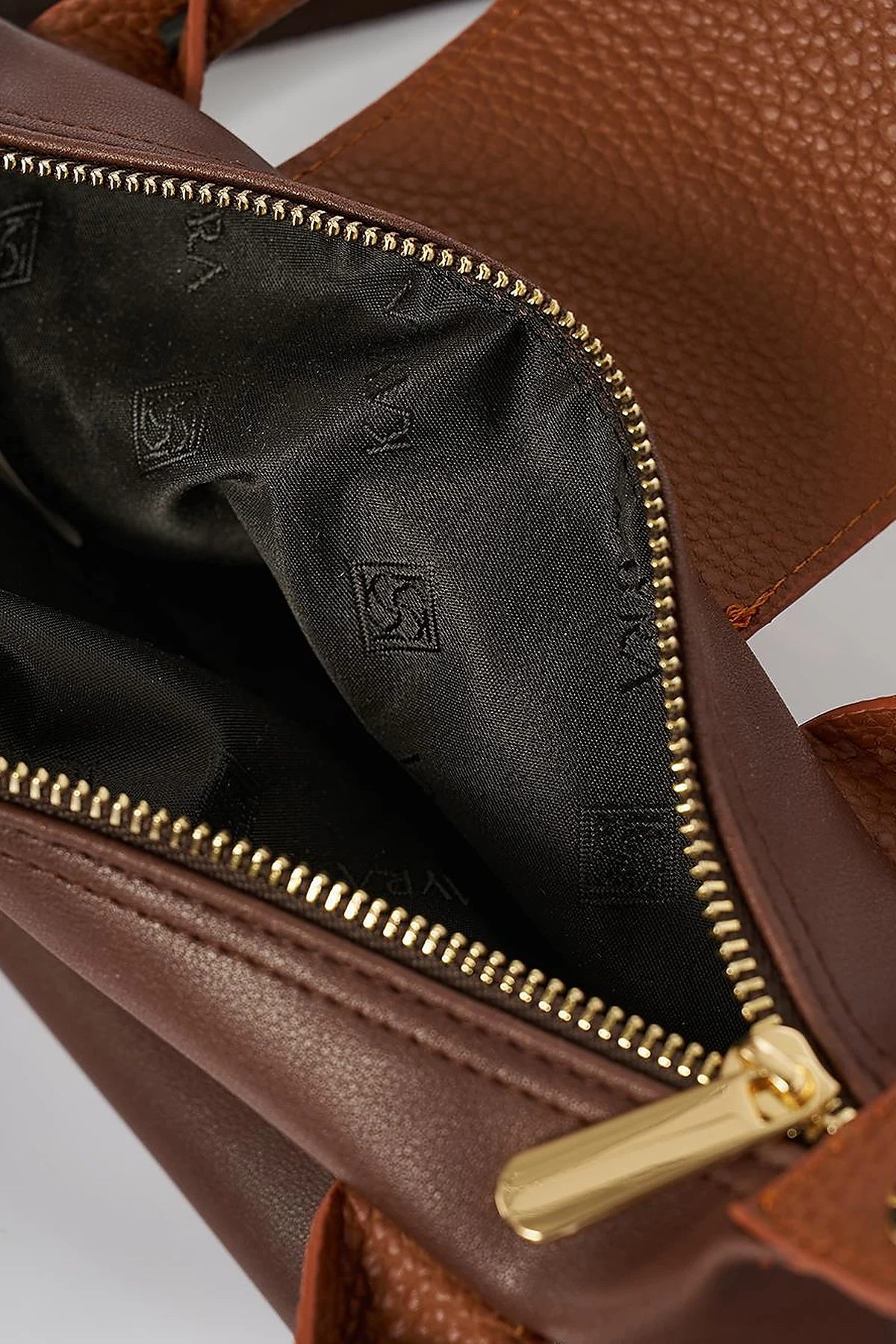 Faux Leather Mini Shopper Bag Bitter Coffee