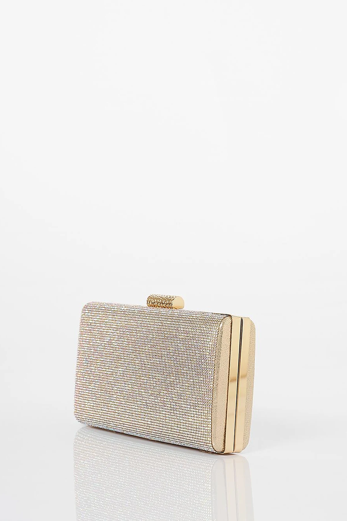  Chain-Strap Clutch Bag in Gold