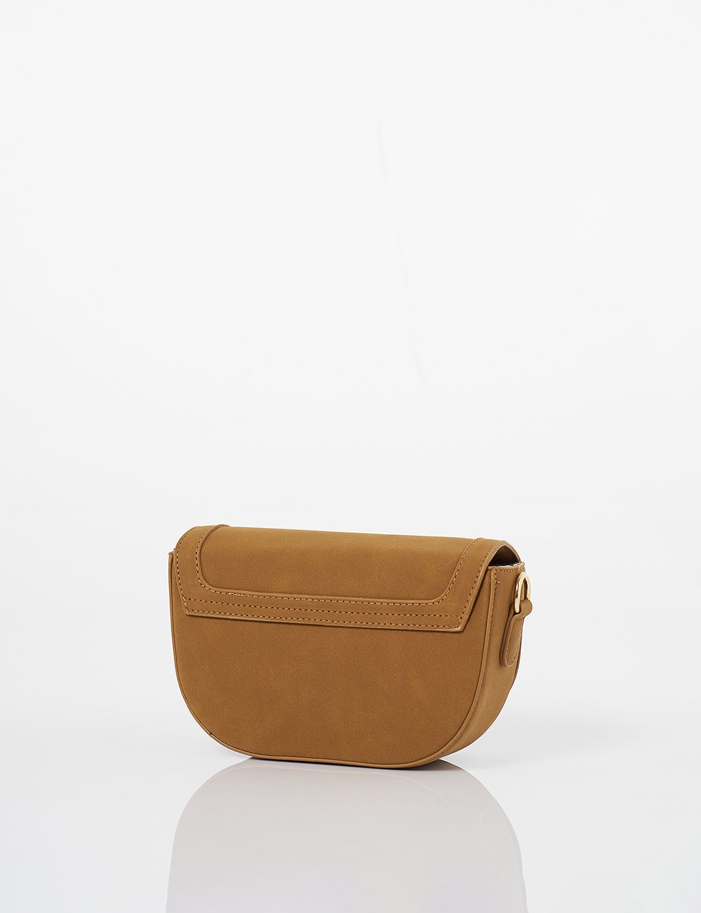 Flap Suede Bag - Tan