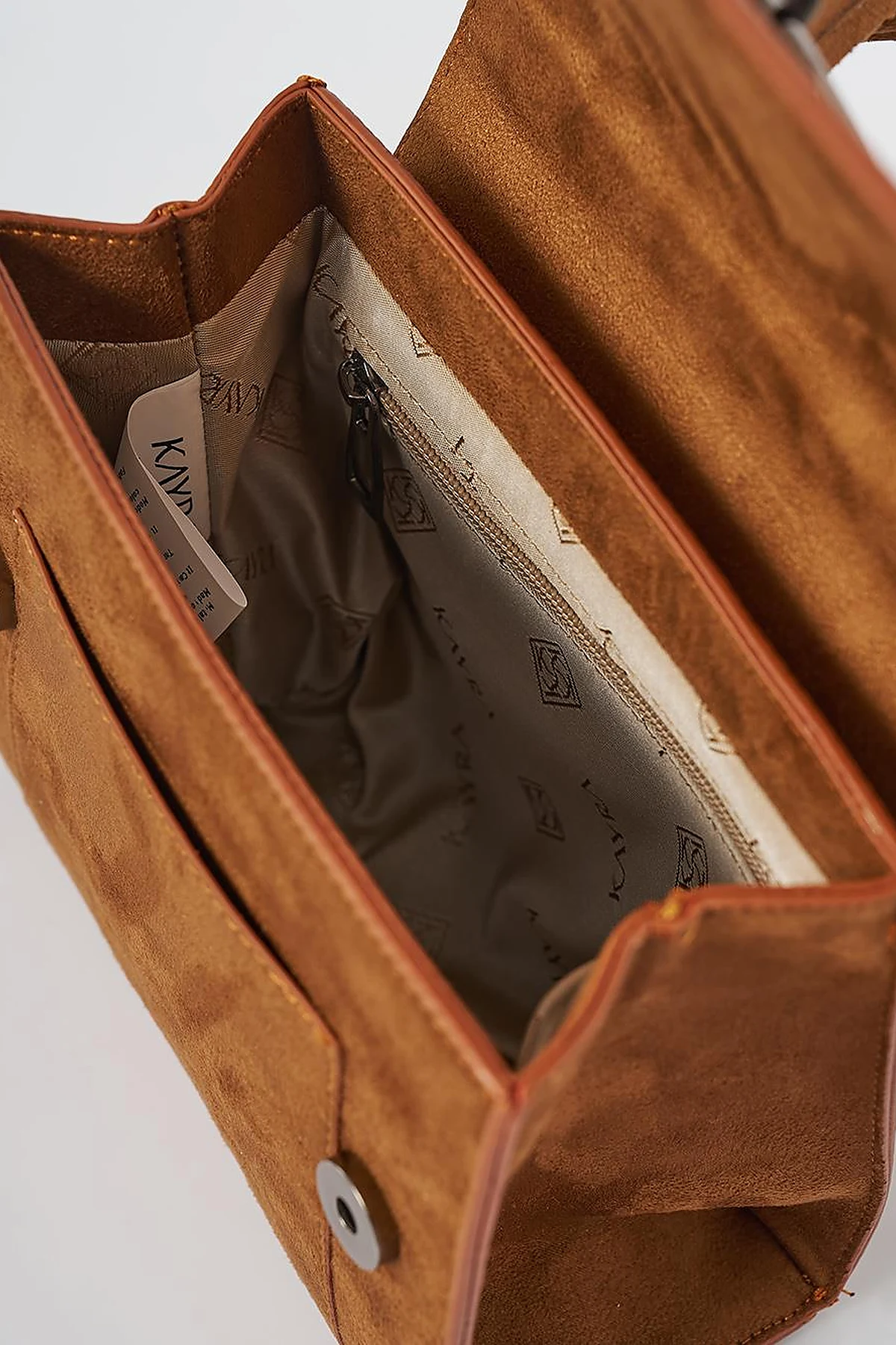  Flap Bag with Ring Metal Detail in Camel