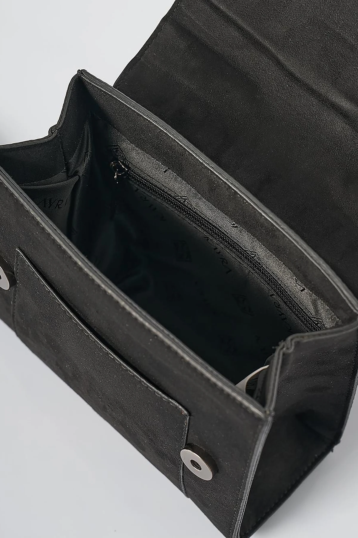 Flap Bag with Ring Metal Detail in Black
