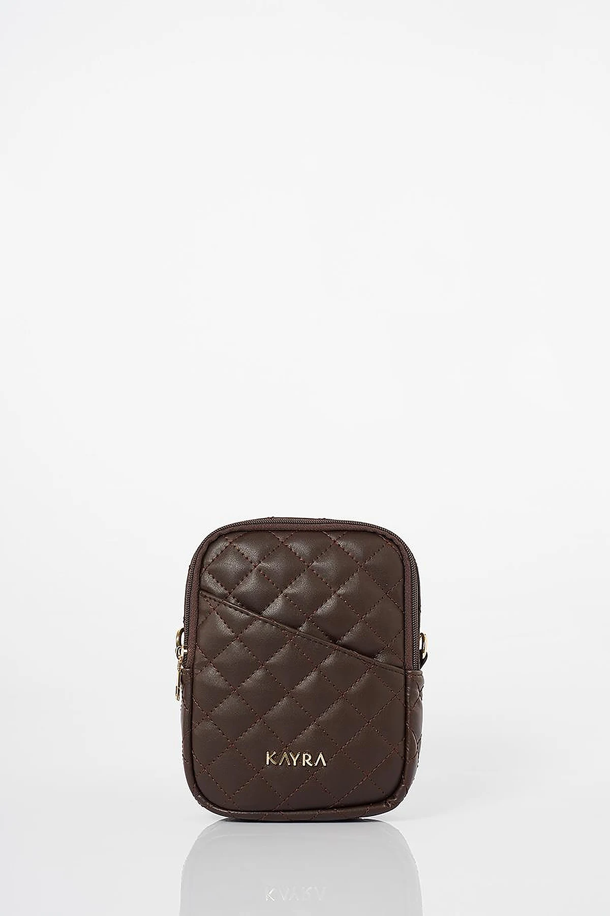 Quilted Wallet Bag in Bitter Brown