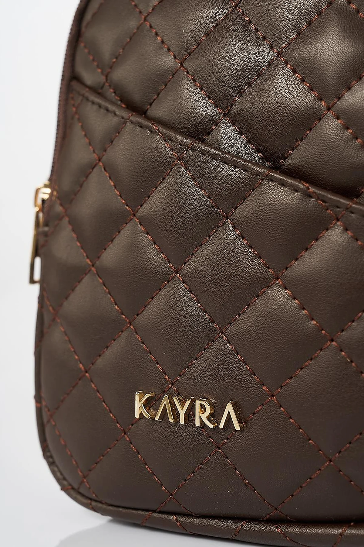 Quilted Wallet Bag in Bitter Brown
