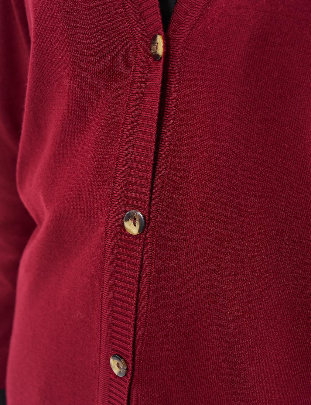 Basic Knitwear Cardigan Claret Red