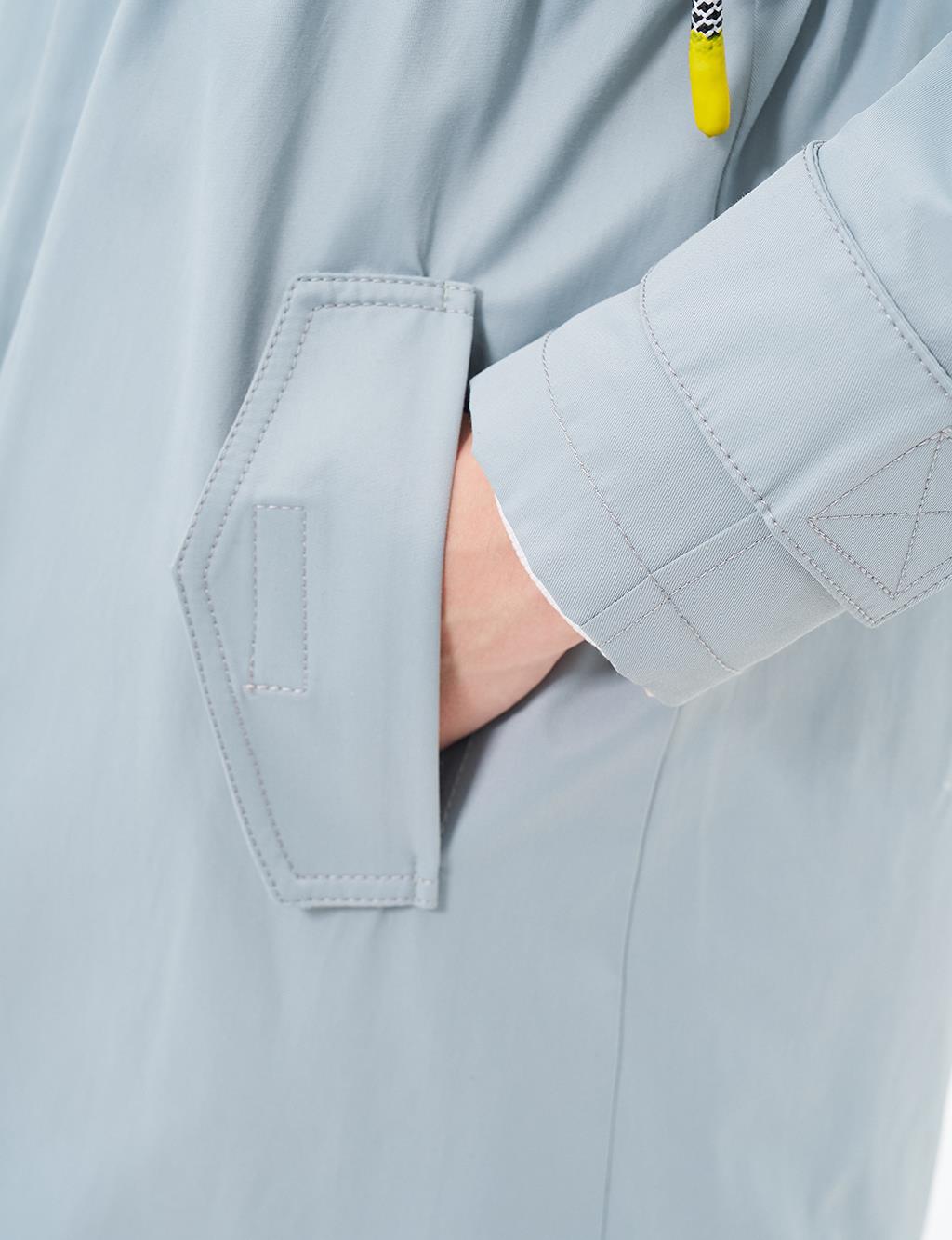 Waist Adjustable Hood Detailed Anorak Coat Mint