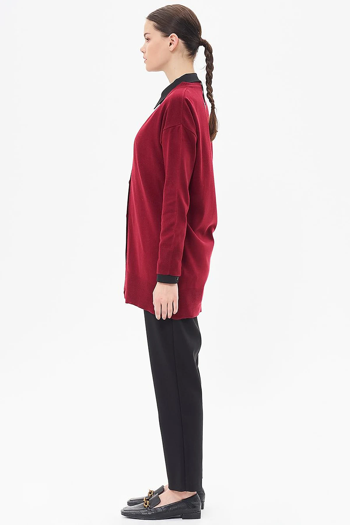 Basic Knitwear Cardigan Claret Red