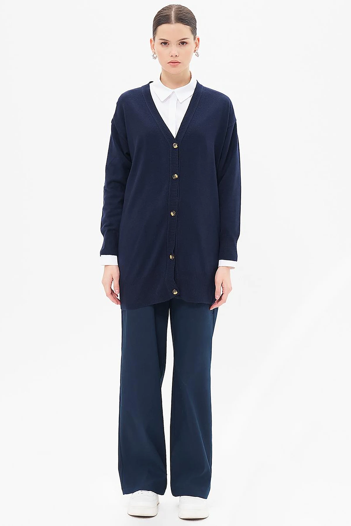 Basic Knitwear Cardigan Navy Blue