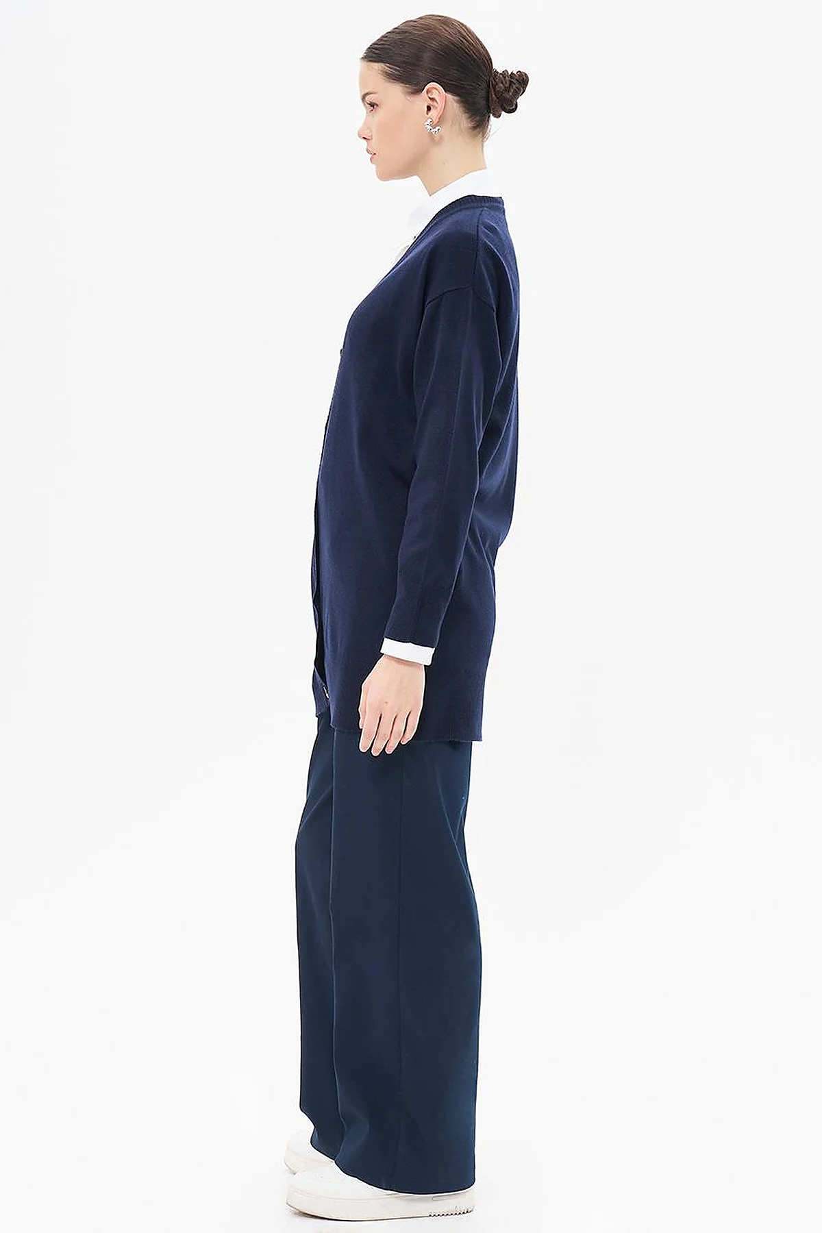 Basic Knitwear Cardigan Navy Blue