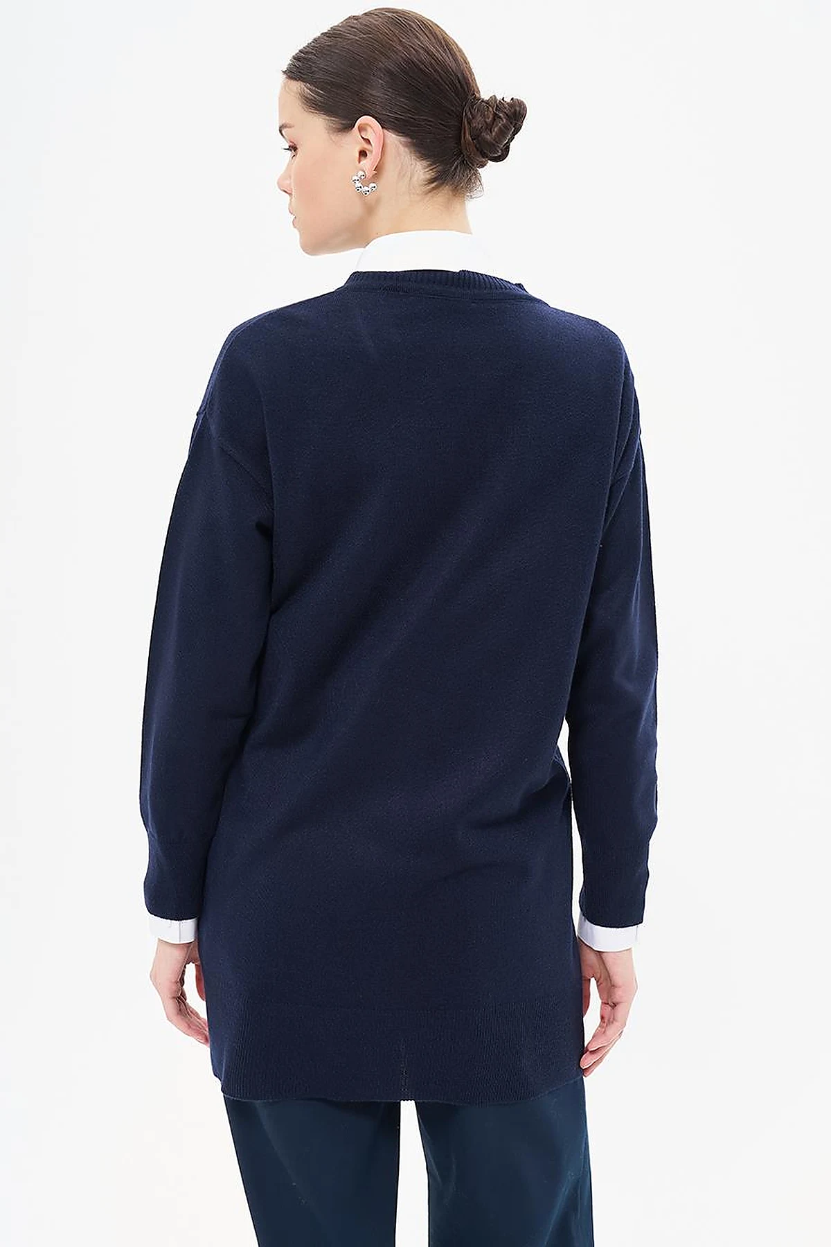 Basic Knitwear Cardigan Navy Blue