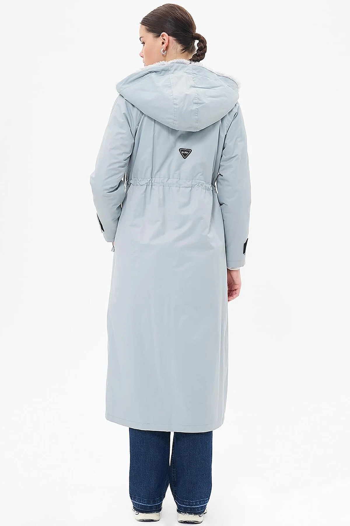 Waist Adjustable Hood Detailed Anorak Coat Mint
