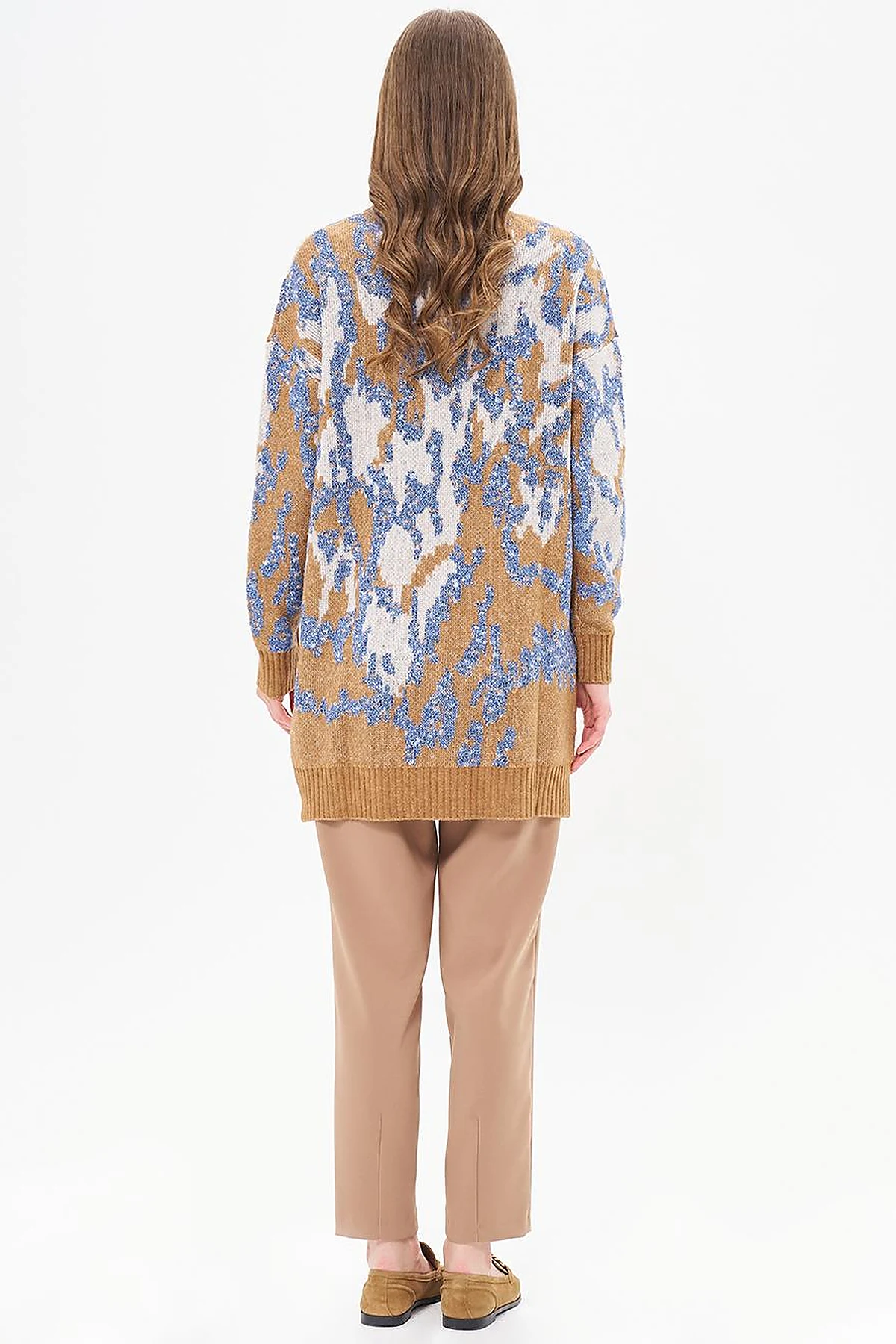 Abstract Patterned Knitwear Tunic Indigo 