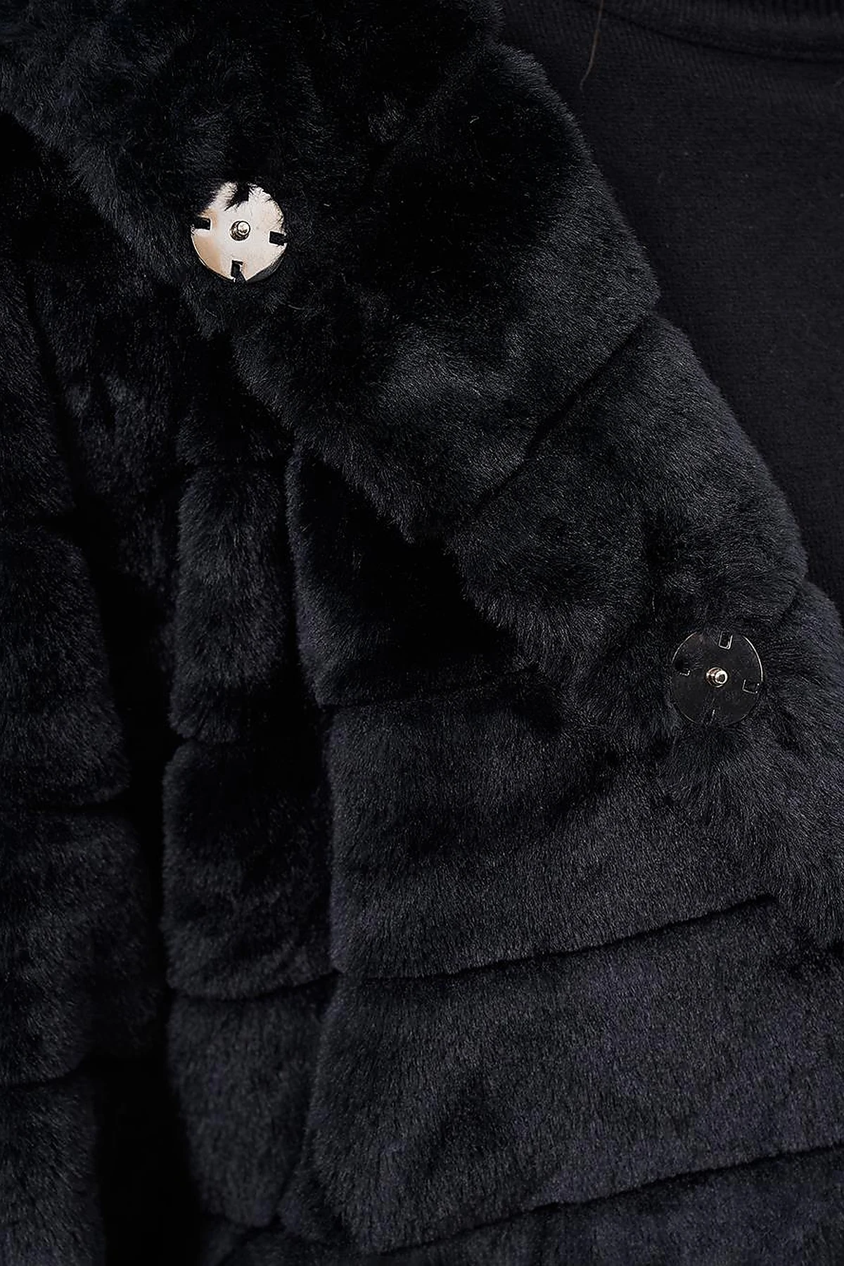 Hooded Plush Coat Black