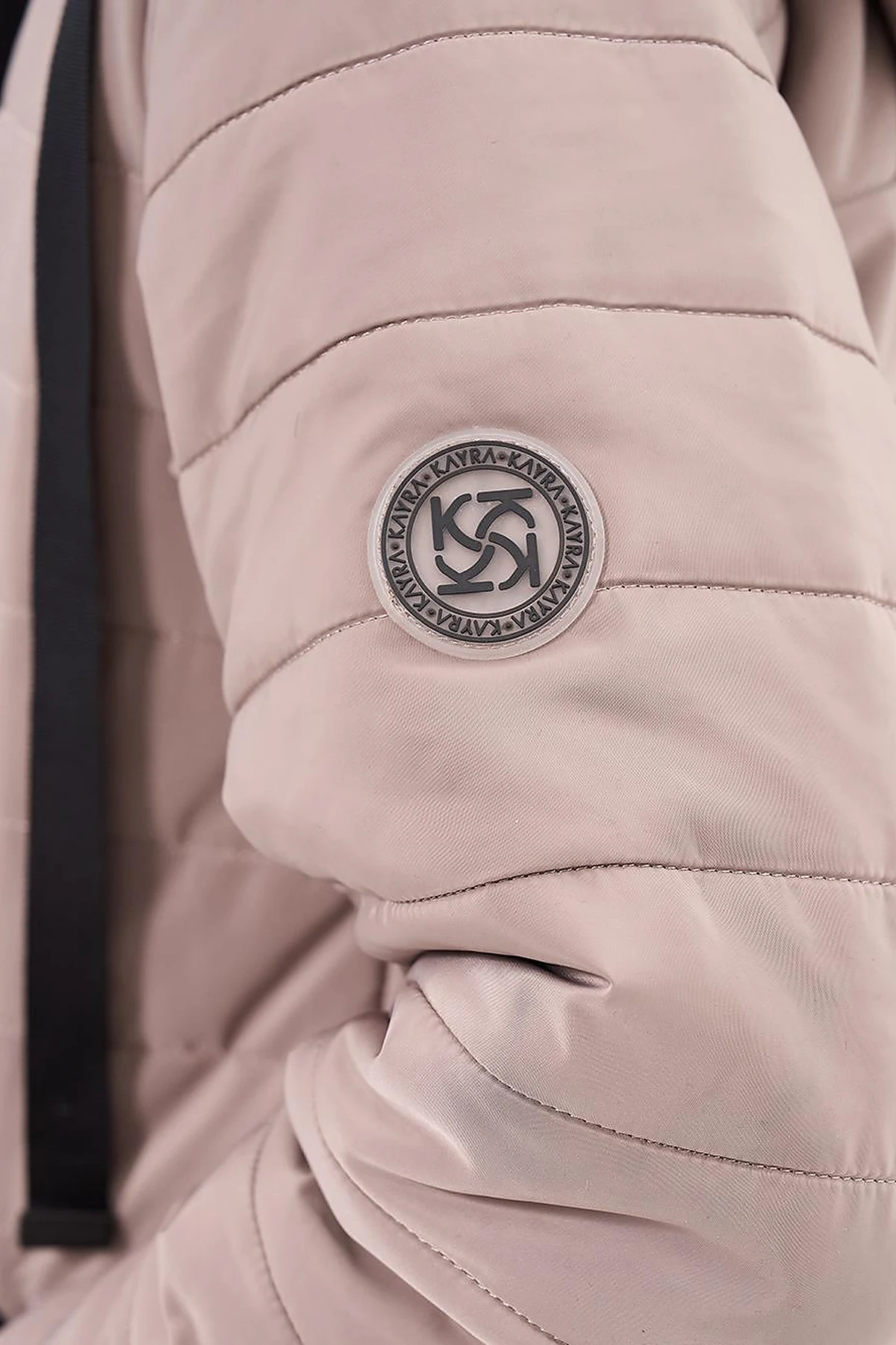 High Collar Hooded Quilted Anorak Coat Mink