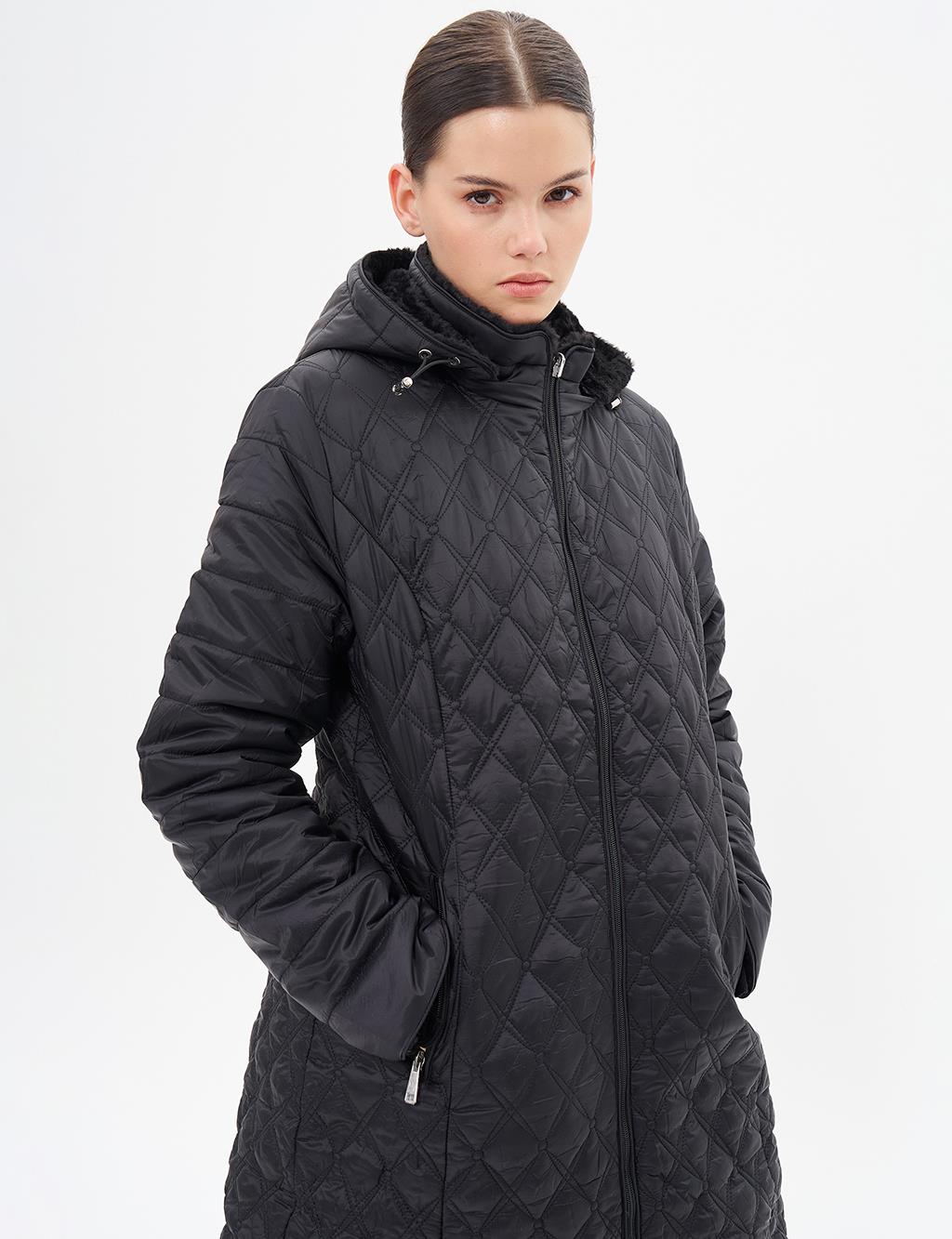 Hooded Double-Sided Jacket - Black