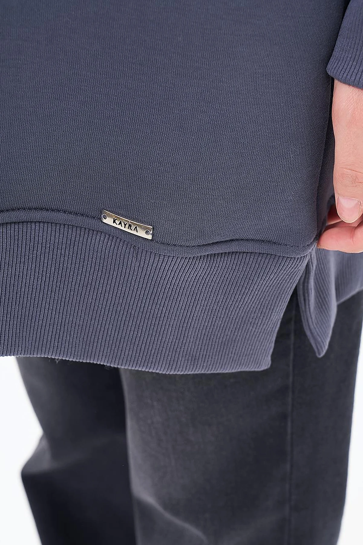 Drop-Shoulder Zip-Up Sweatshirt - Anthracite