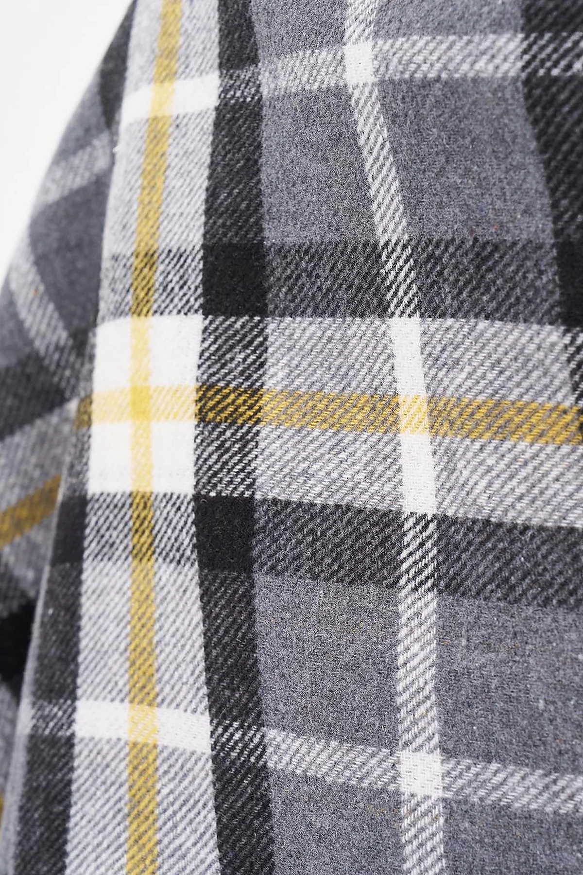 Reversible Checkered Scarf - Gray-Yellow