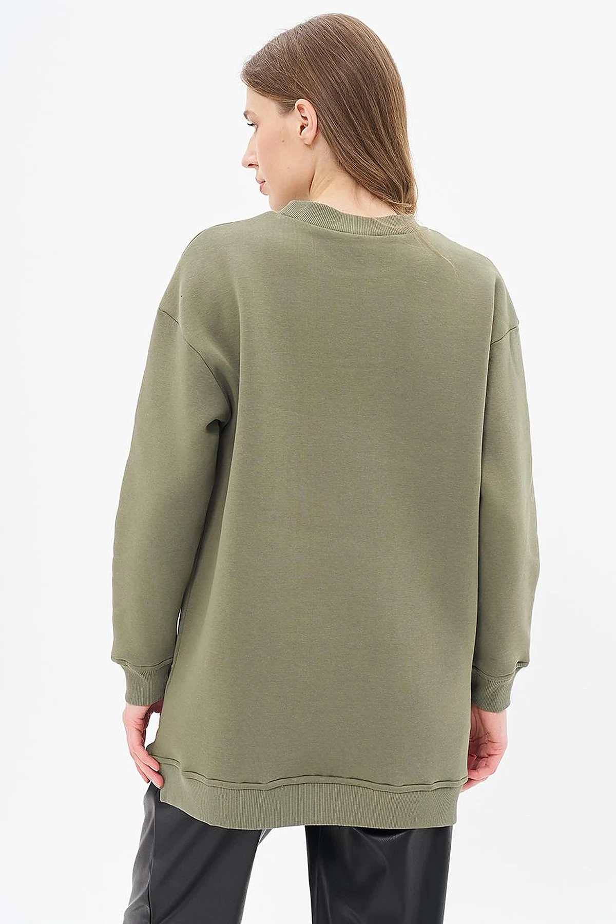 Crew Neck 3 Thread Sweatshirt Khaki