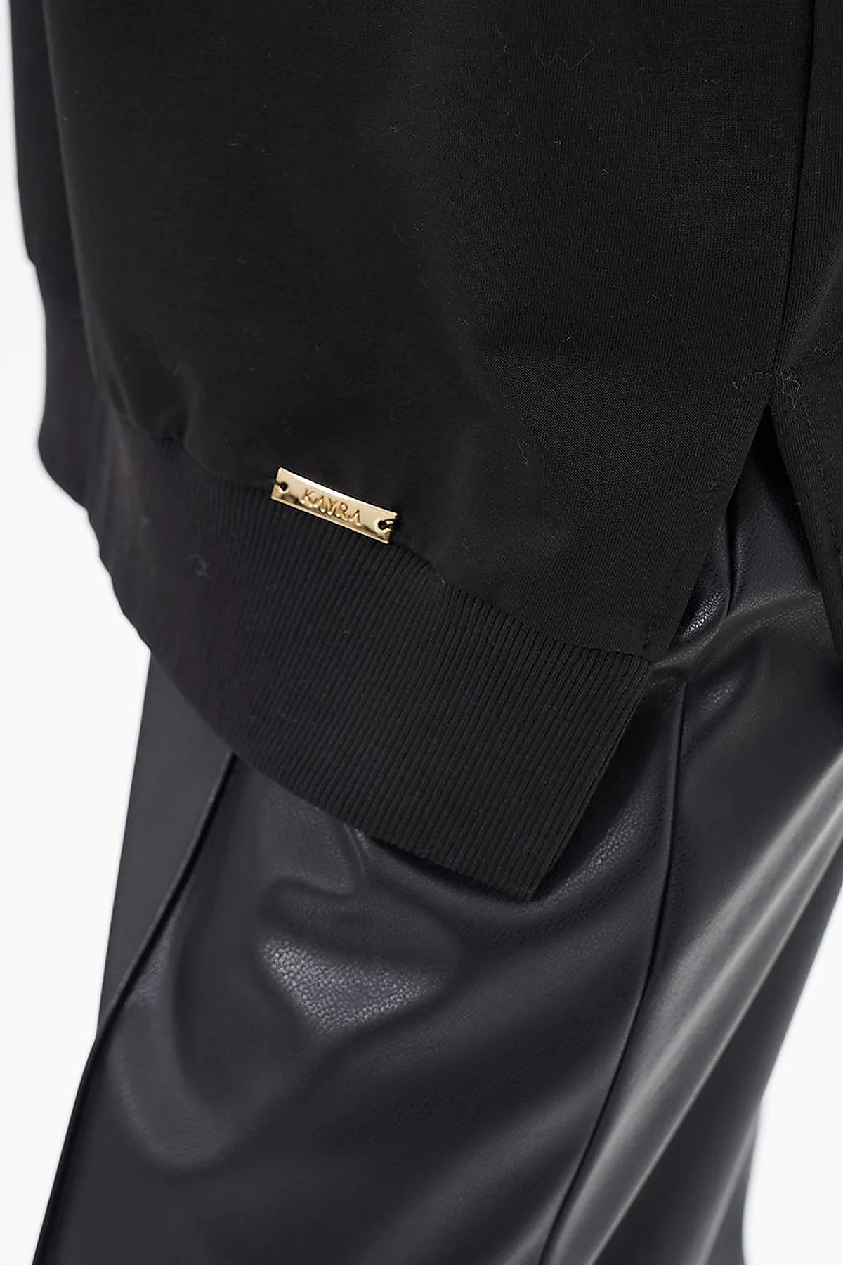 Crew Neck Drop-Shoulder Sweatshirt - Black