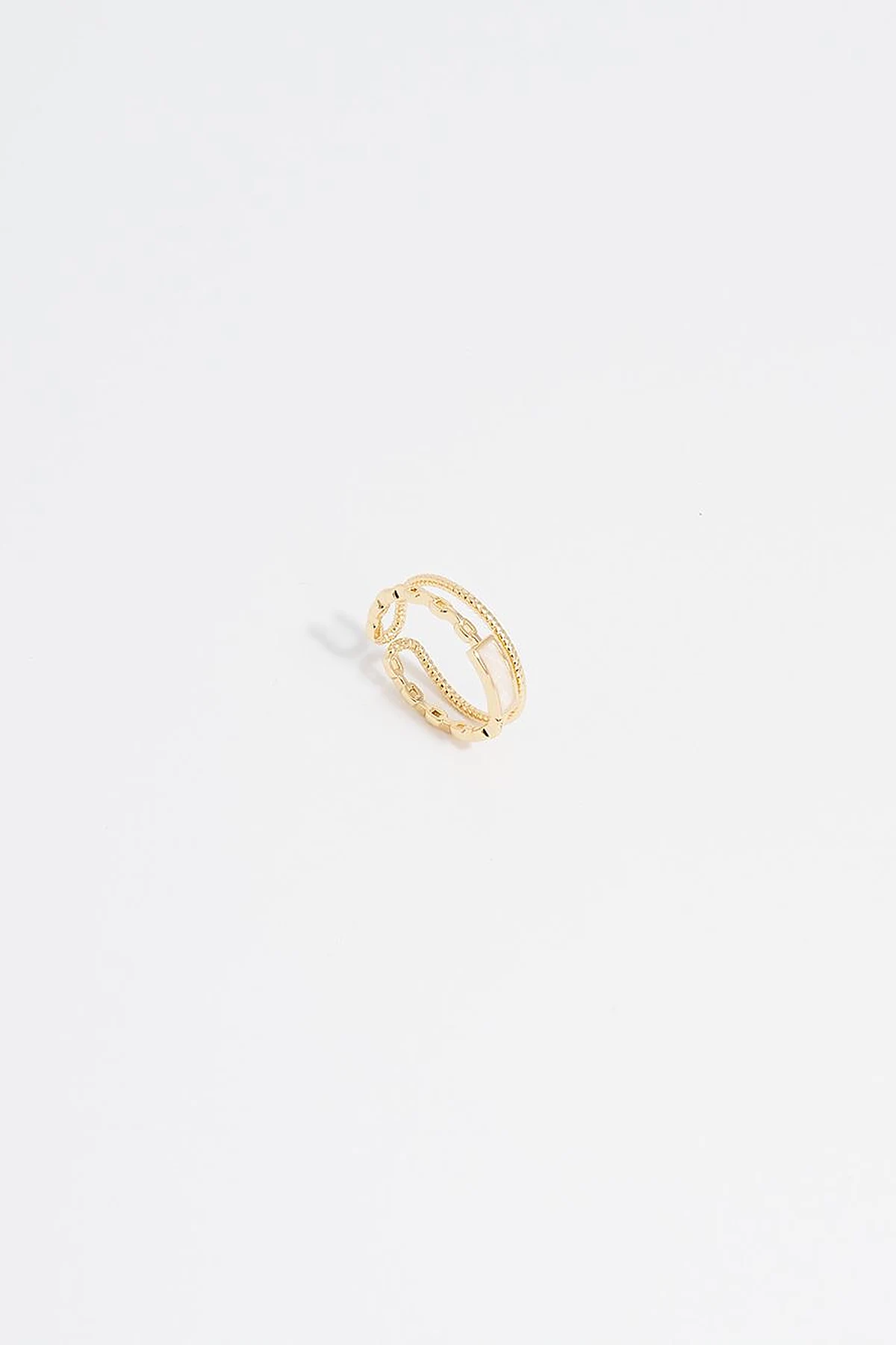 Natural Stone Detailed Ring Gold