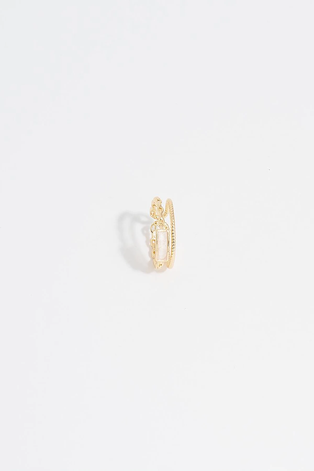 Natural Stone Detailed Ring Gold
