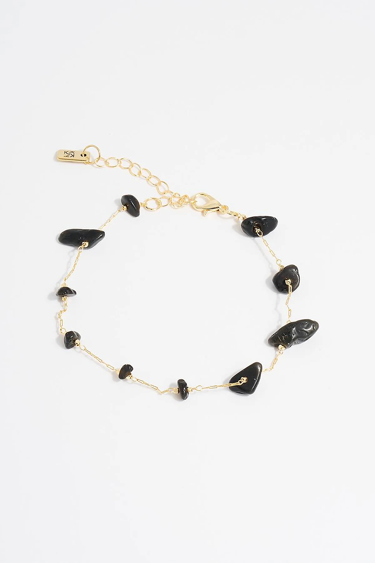 Gold Anklet with Natural Stone Arrangement