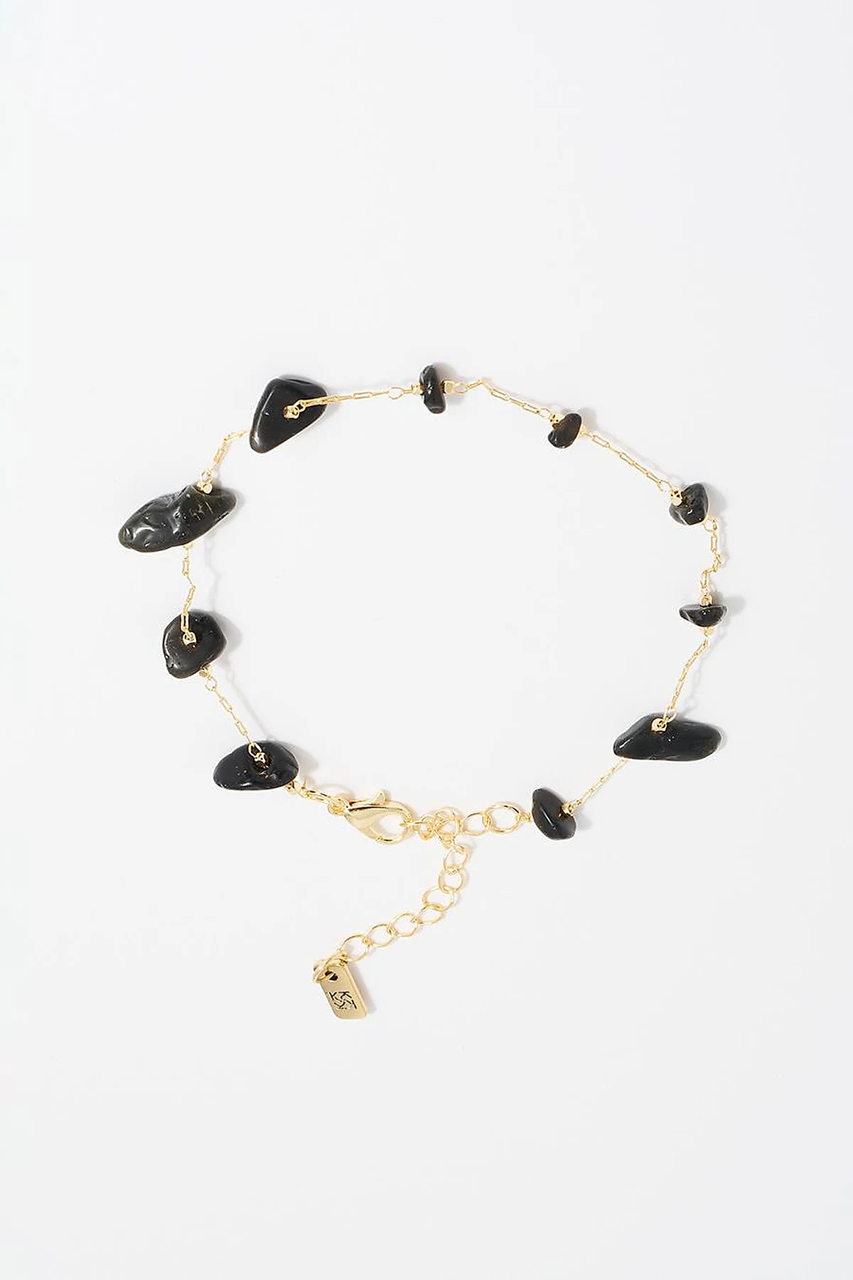 Gold Anklet with Natural Stone Arrangement