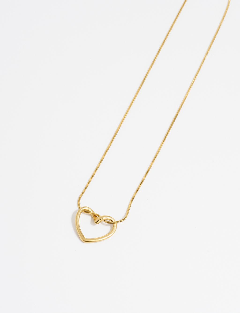 Kalp Figürlü Kolye Gold