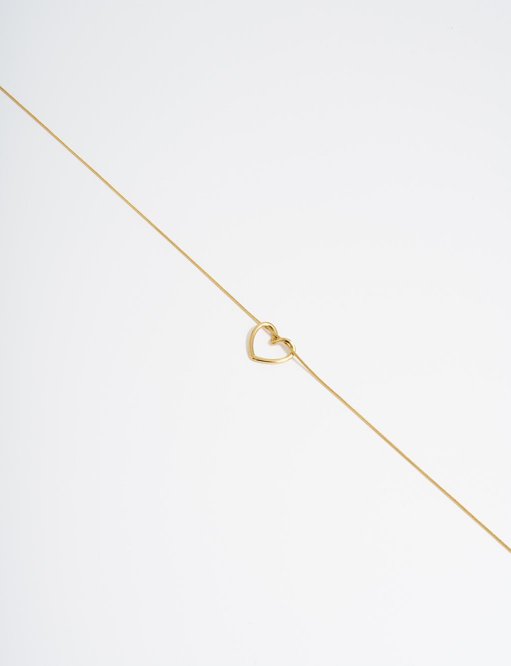 Kalp Figürlü Kolye Gold