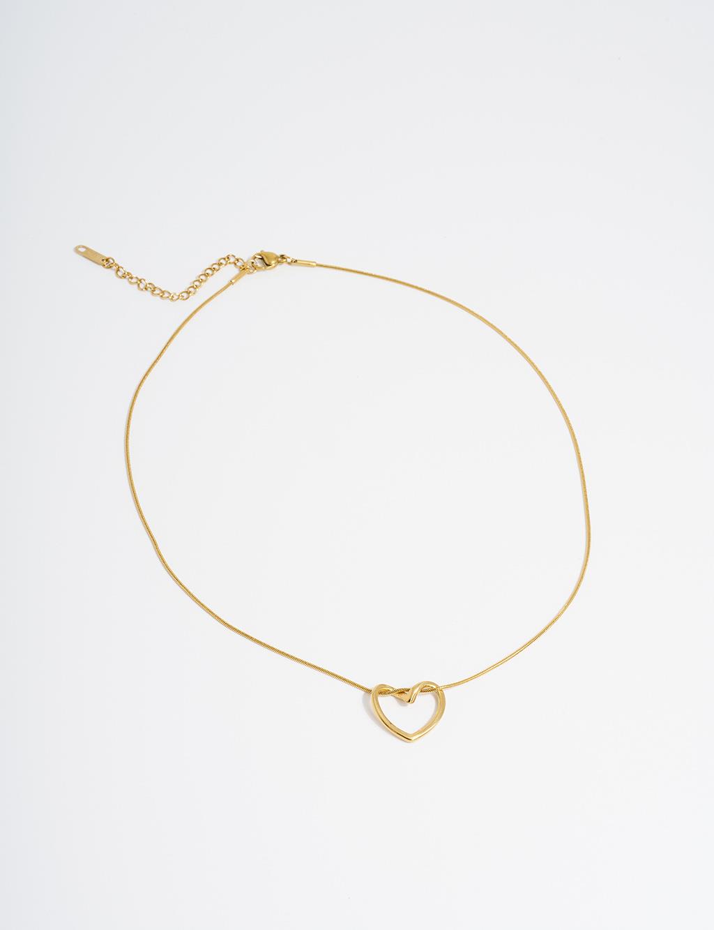 Kalp Figürlü Kolye Gold