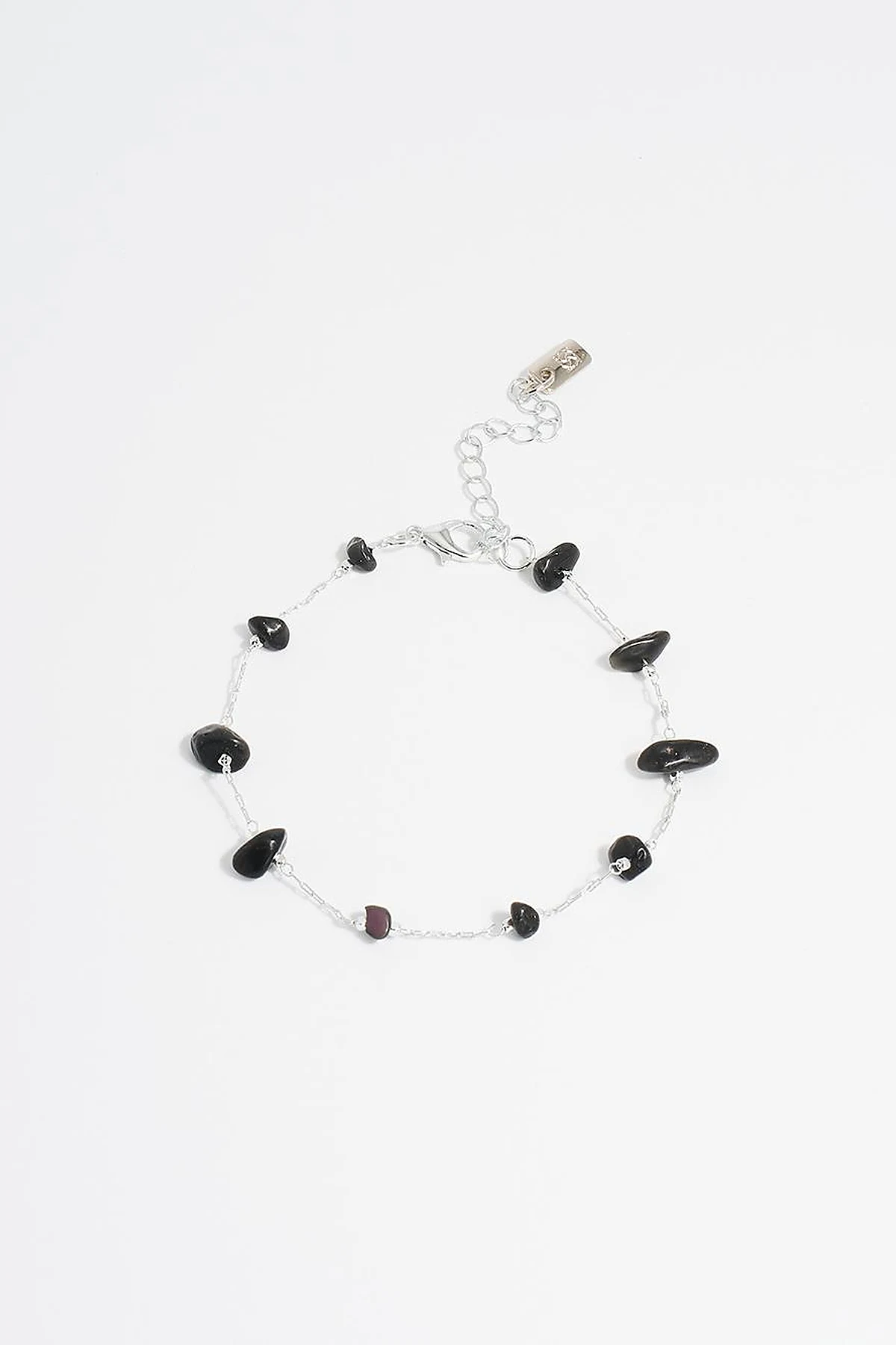 Silver Anklet with Natural Stone Arrangement