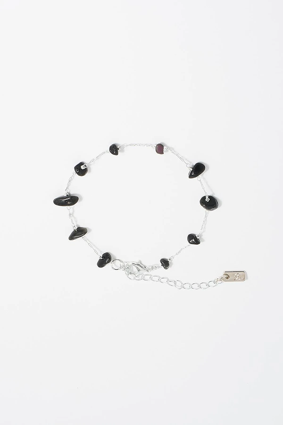 Silver Anklet with Natural Stone Arrangement