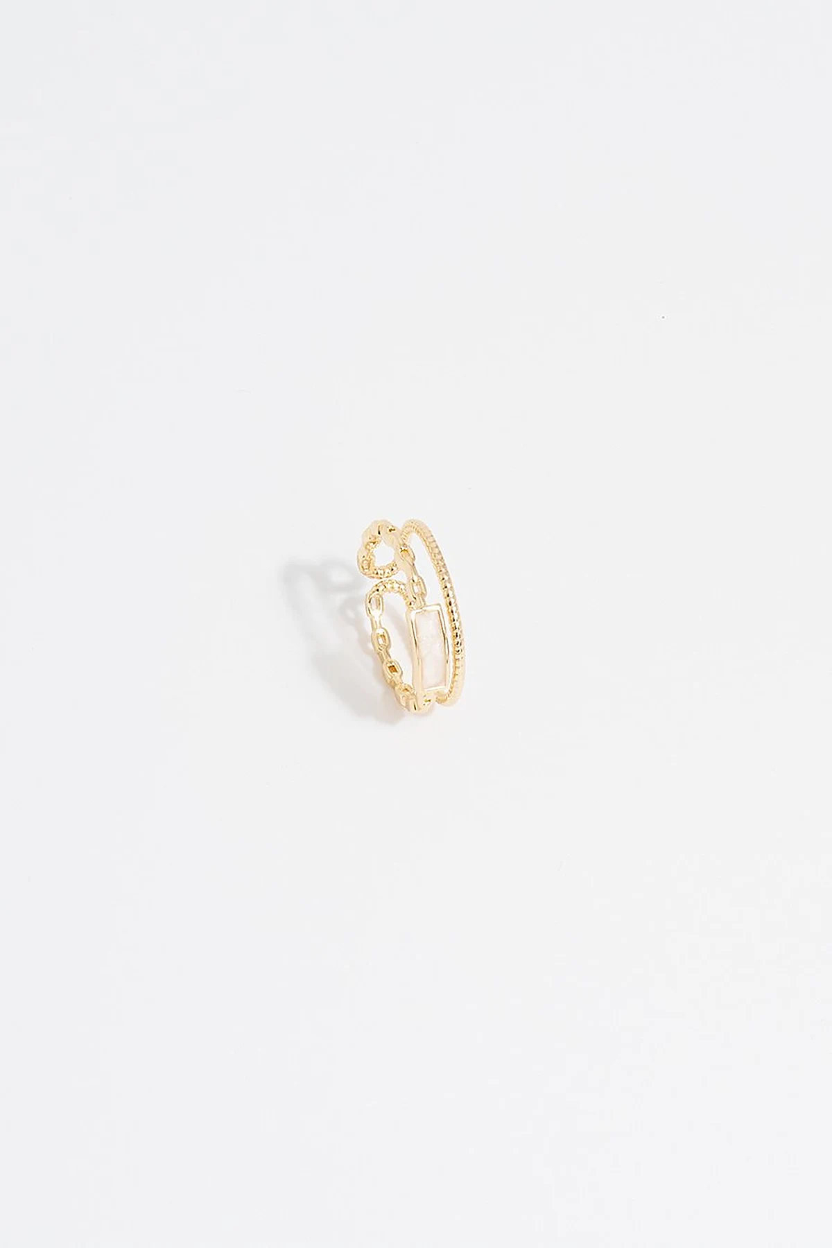 Natural Stone Detailed Ring Gold