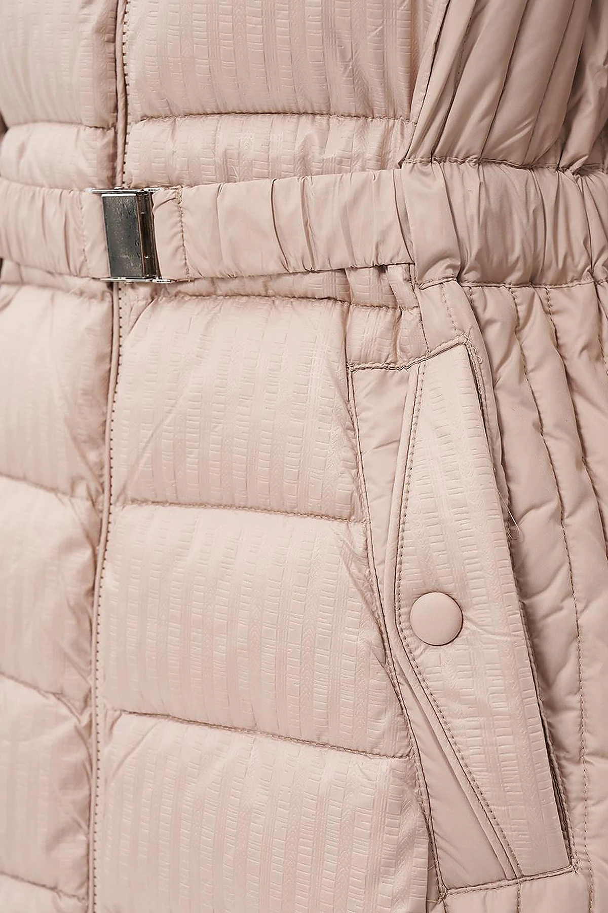  Faux Fur Hooded Anorak Coat in Beige