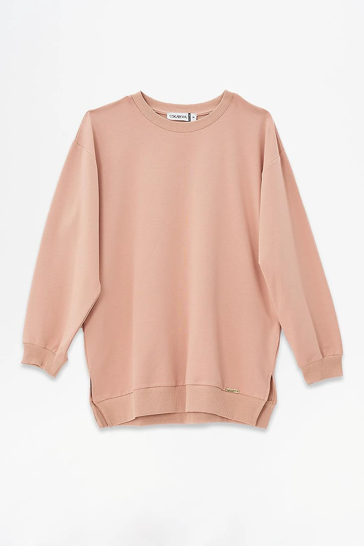 Crew Neck Drop-Shoulder Sweatshirt Salmon