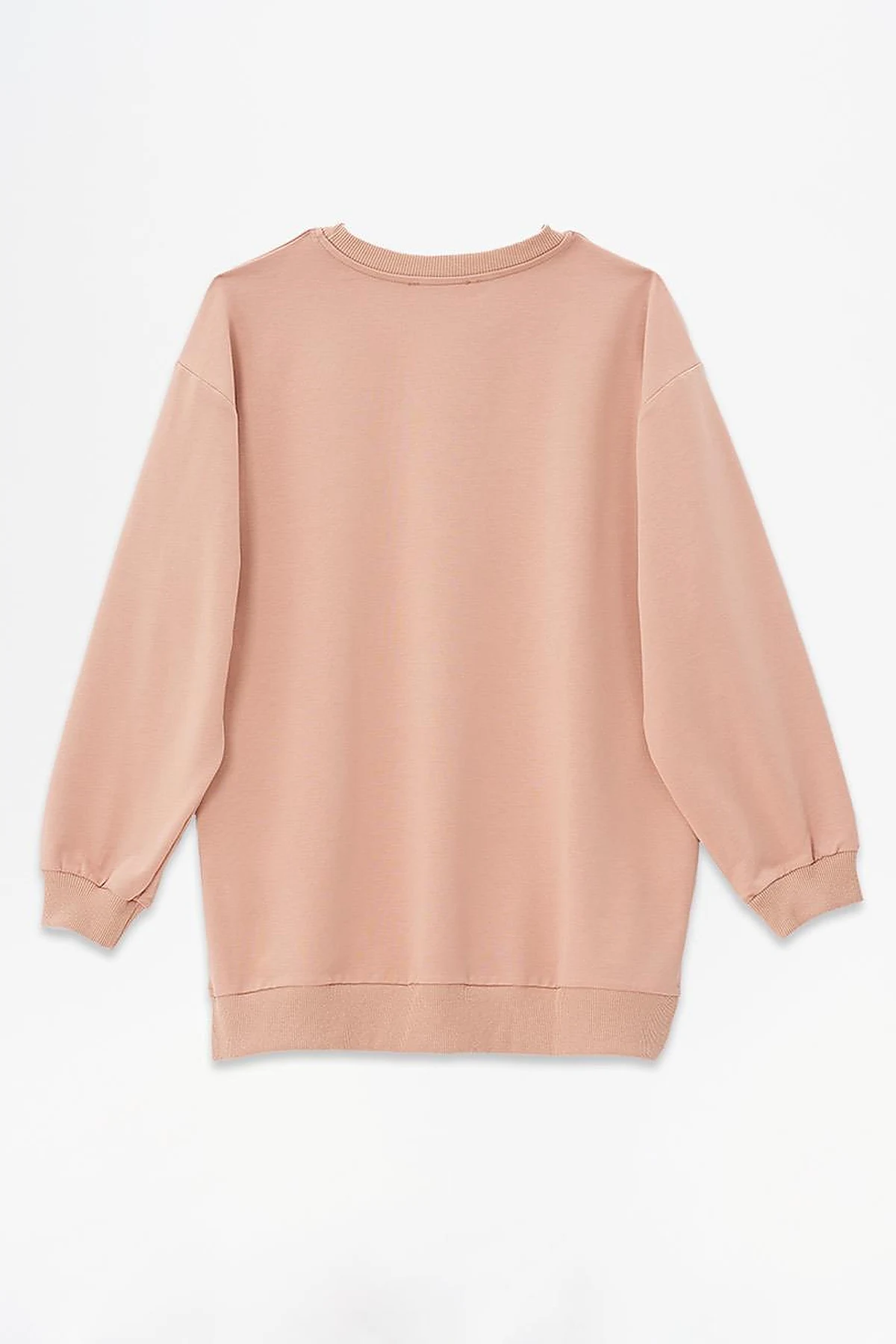 Crew Neck Drop-Shoulder Sweatshirt Salmon