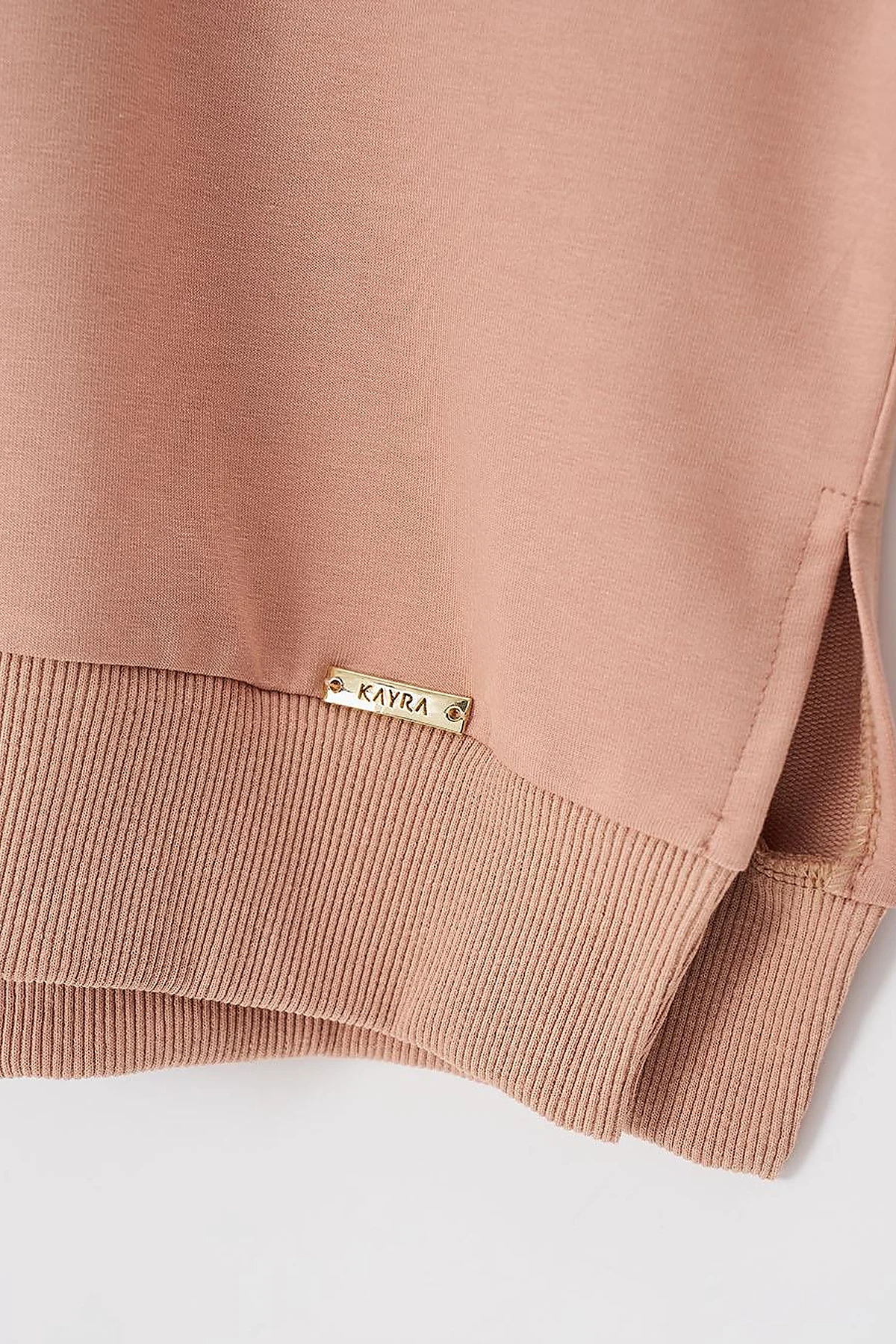 Crew Neck Drop-Shoulder Sweatshirt Salmon