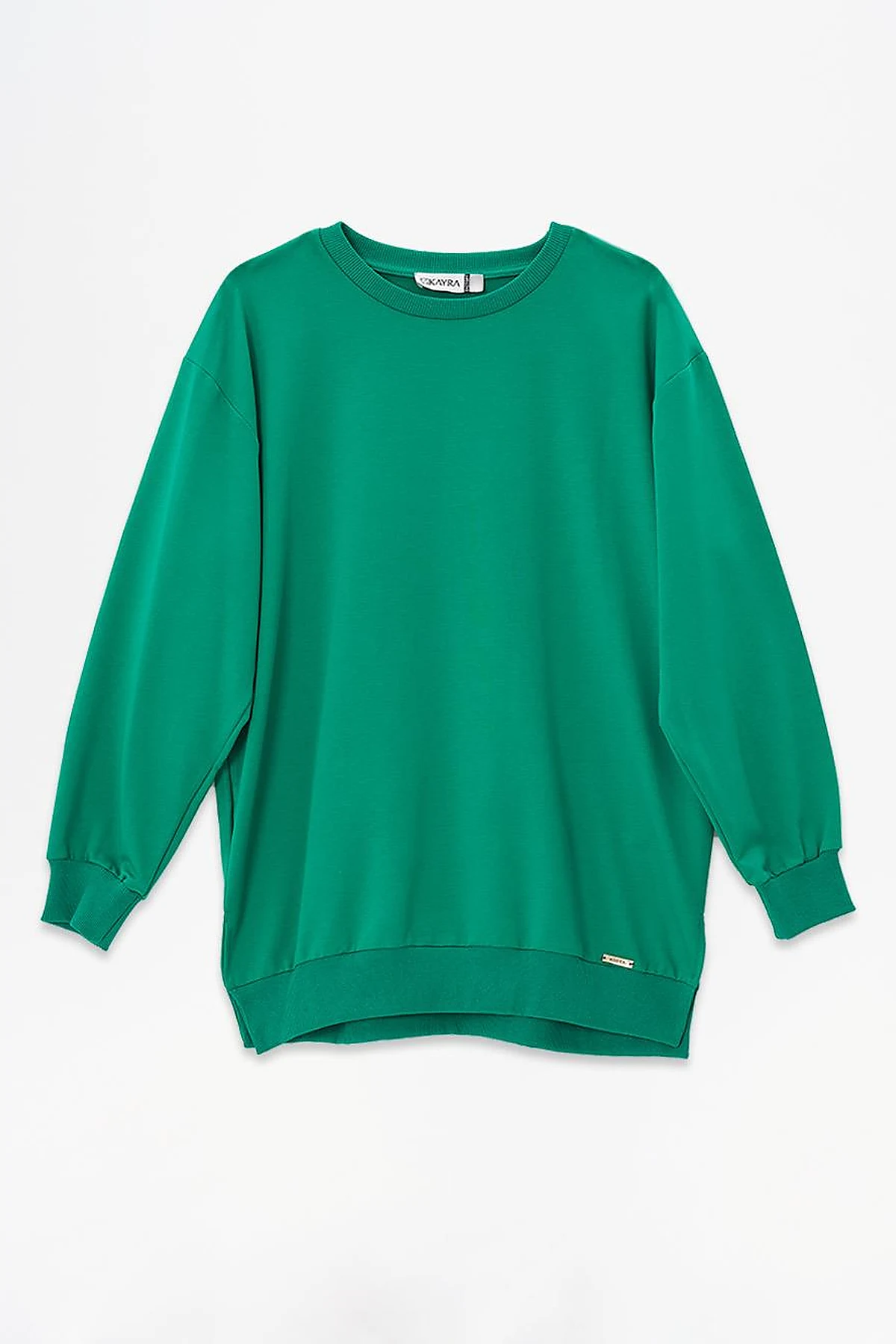 Crew Neck Drop-Shoulder Sweatshirt Green
