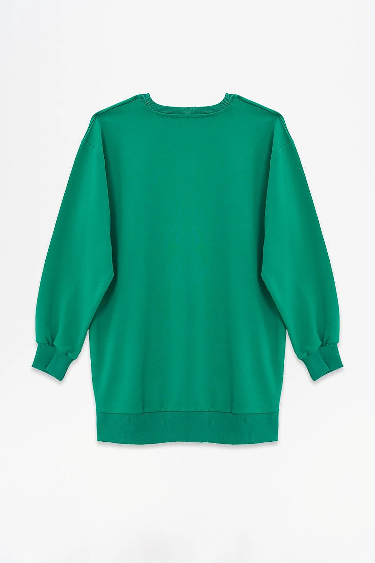 Crew Neck Drop-Shoulder Sweatshirt Green