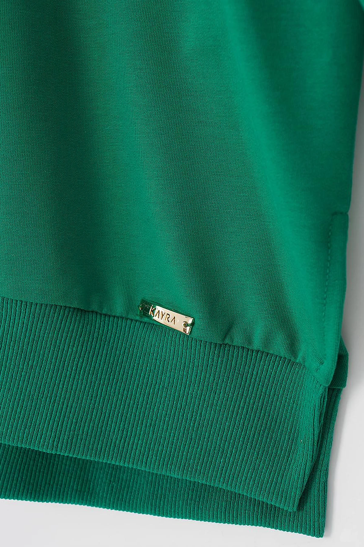 Crew Neck Drop-Shoulder Sweatshirt Green