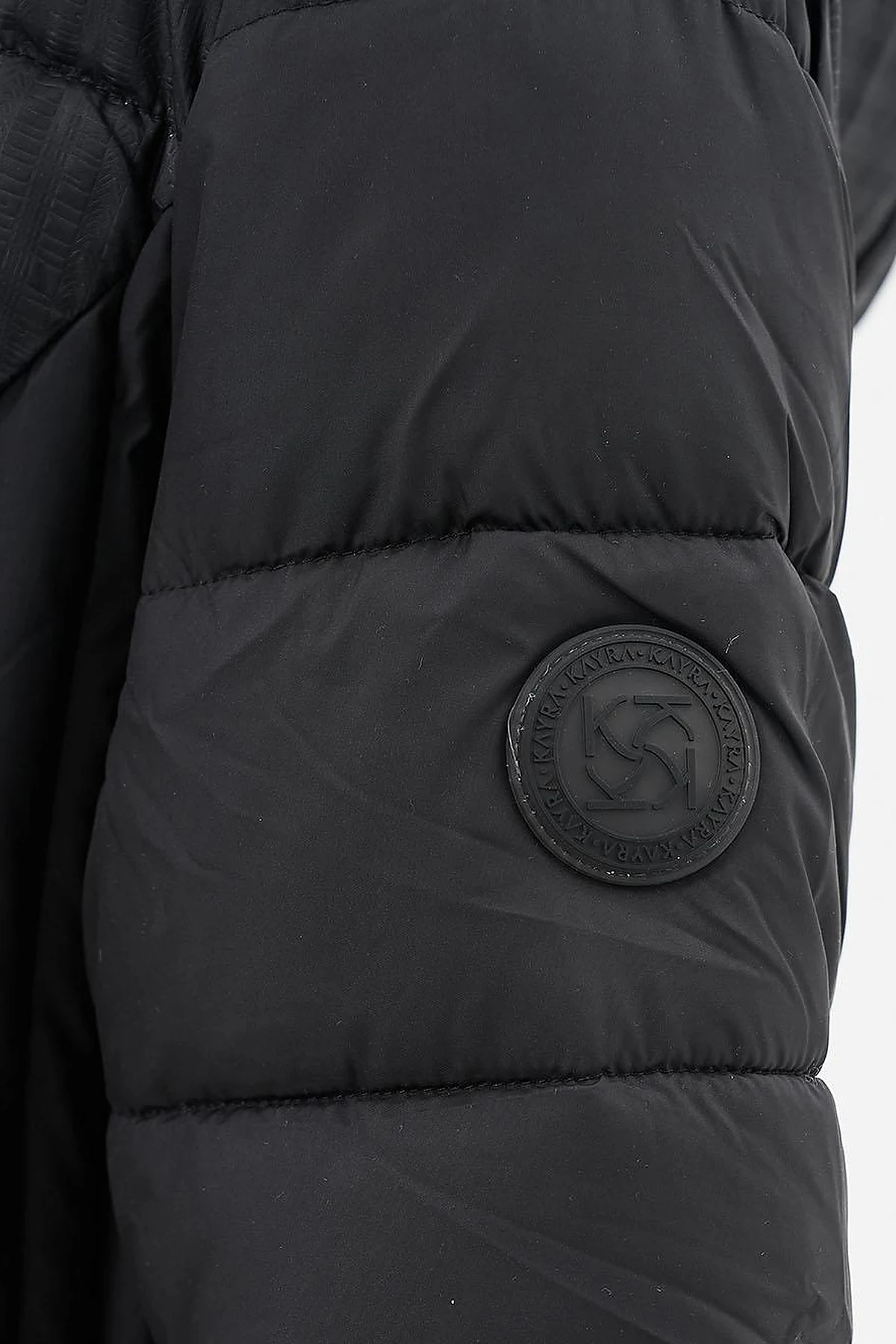 Faux Fur Hooded Anorak Coat in Black