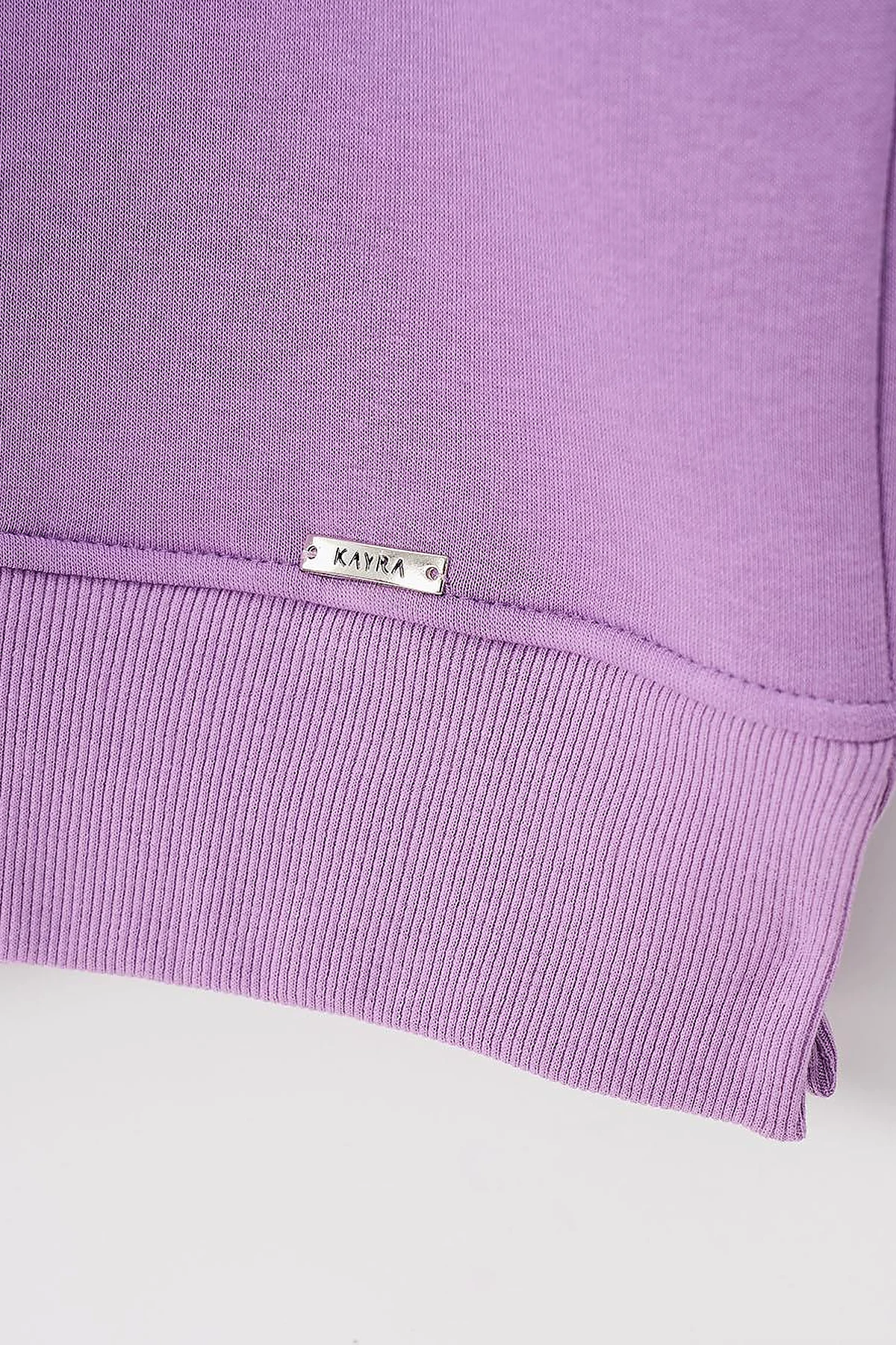 Dropped Shoulder Zippered Sweatshirt in Purple