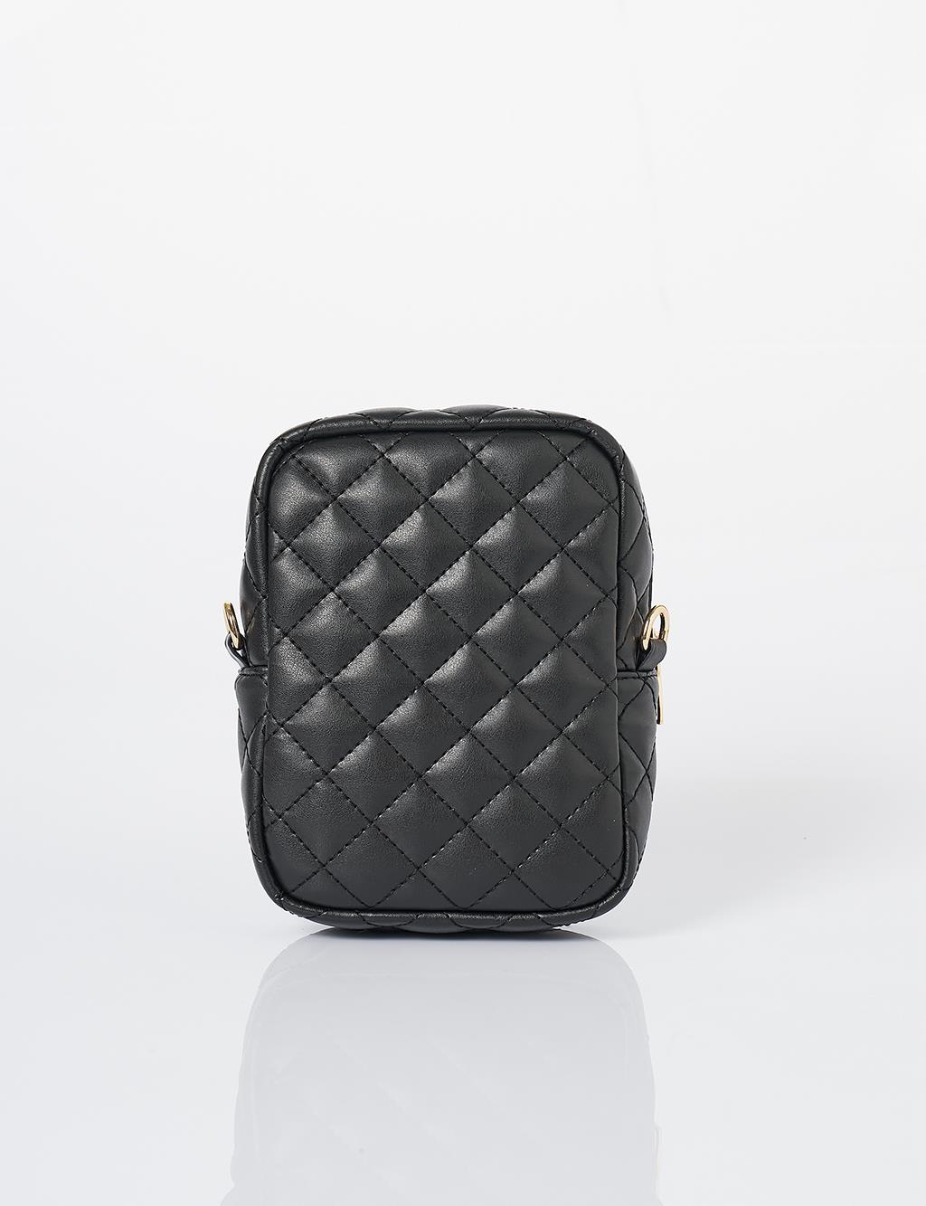 Quilted Wallet Bag Black