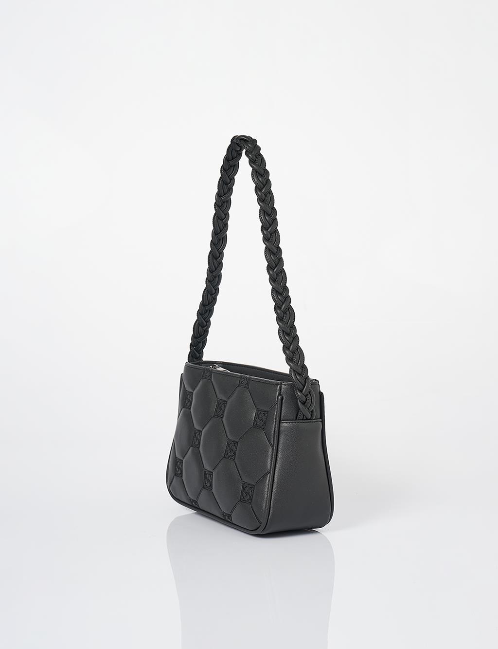 K Logo Shoulder Bag Black