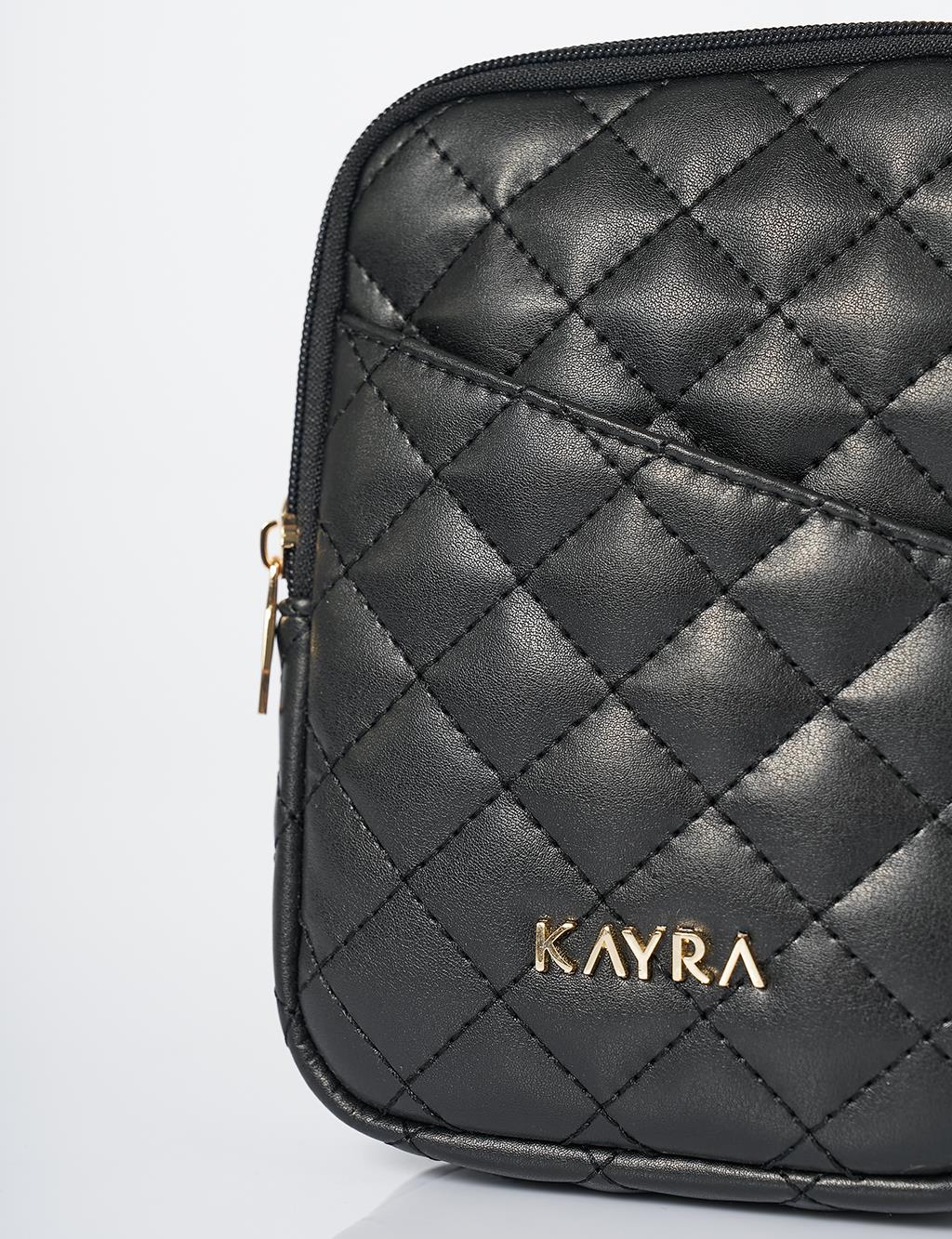 Quilted Wallet Bag Black