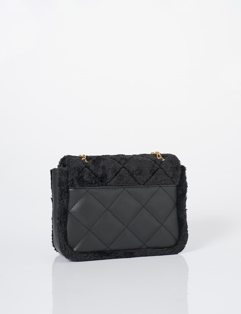 Covered Plush Bag Black