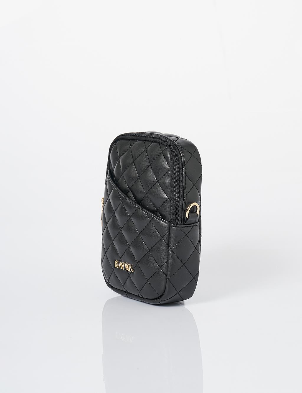 Quilted Wallet Bag Black