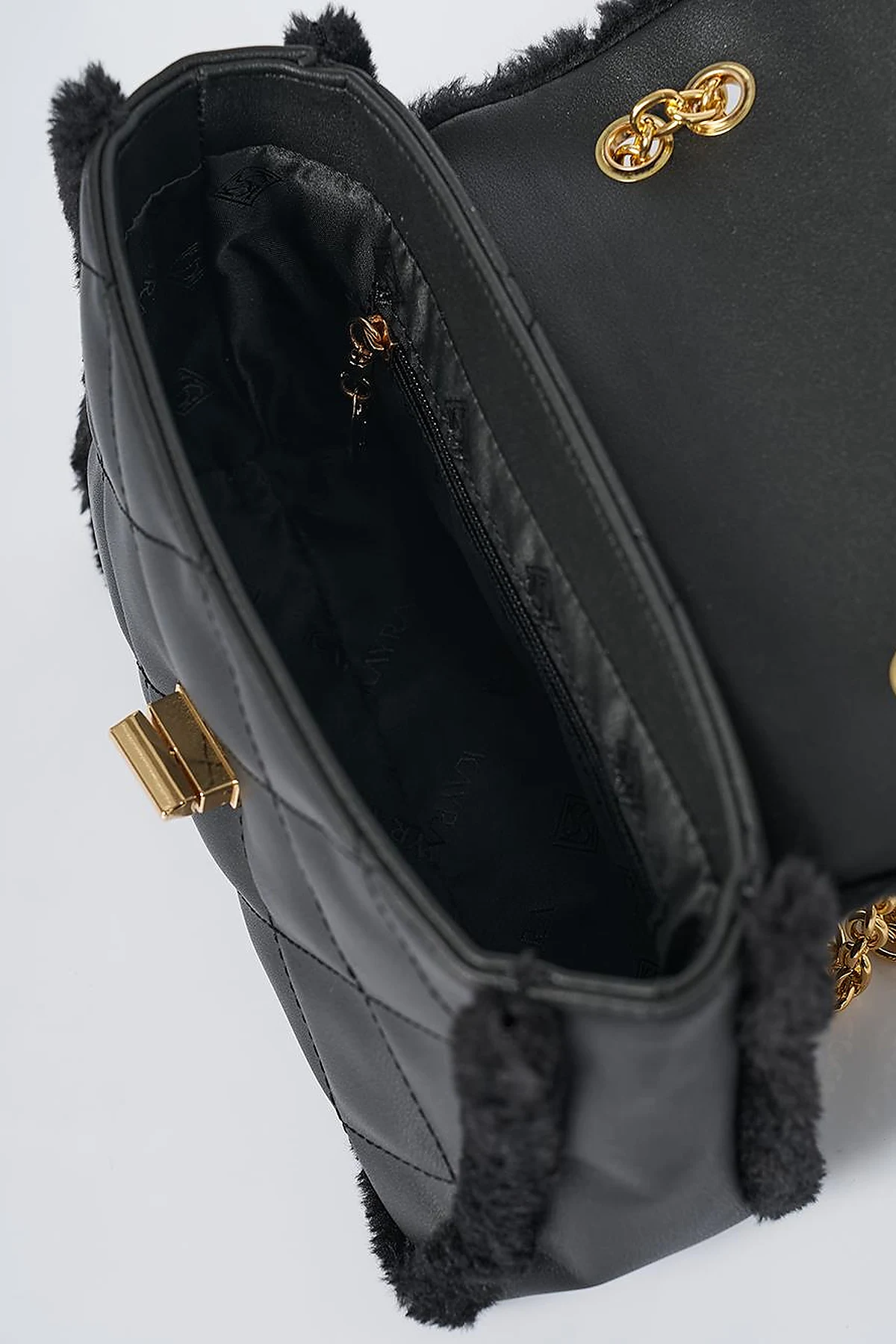 Covered Plush Bag Black