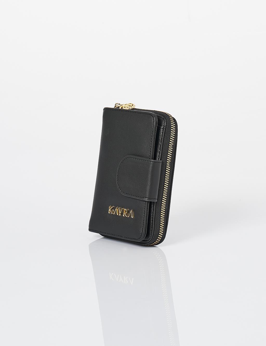 Double Compartment Wallet Black