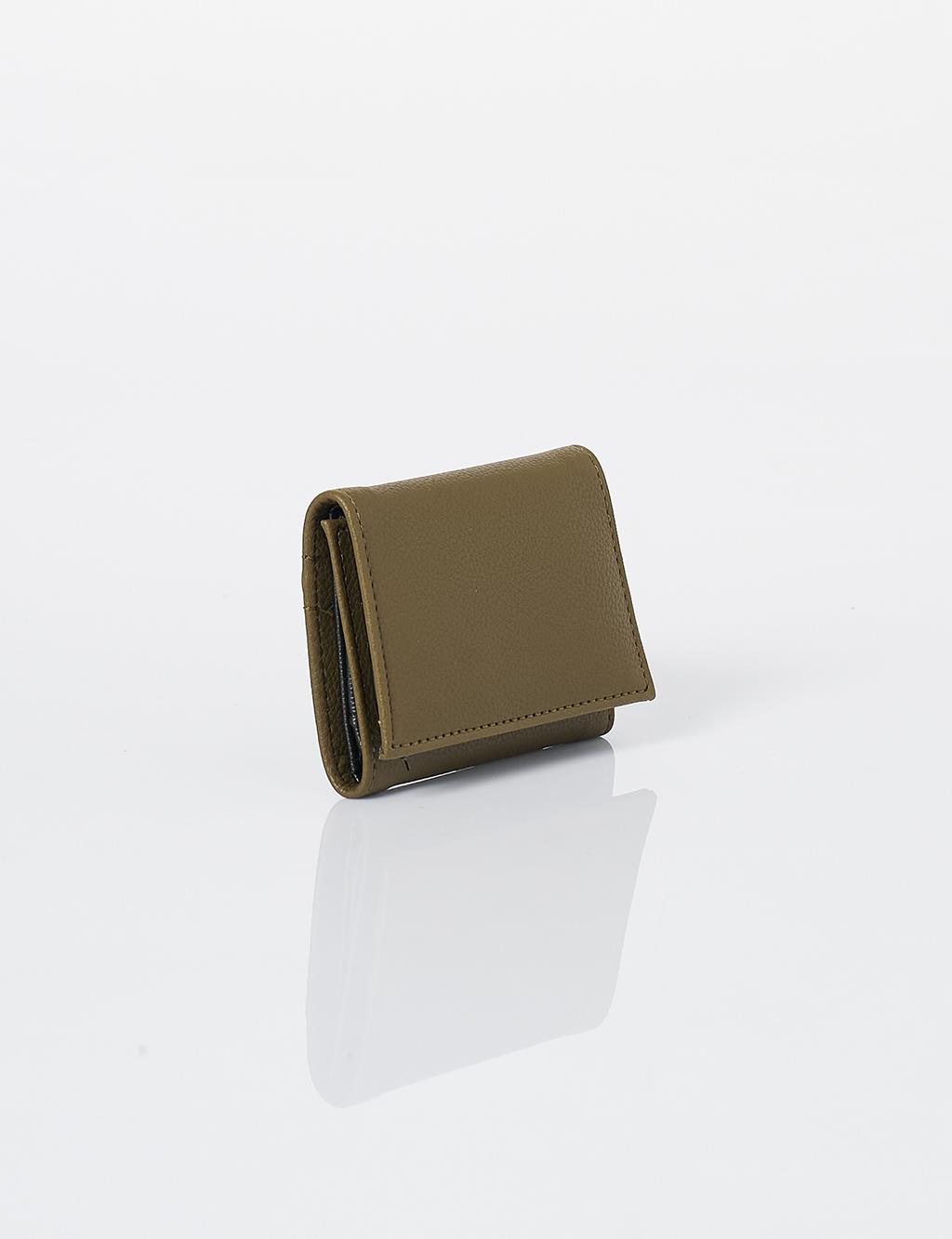 Artificial Leather Square Form Wallet Green