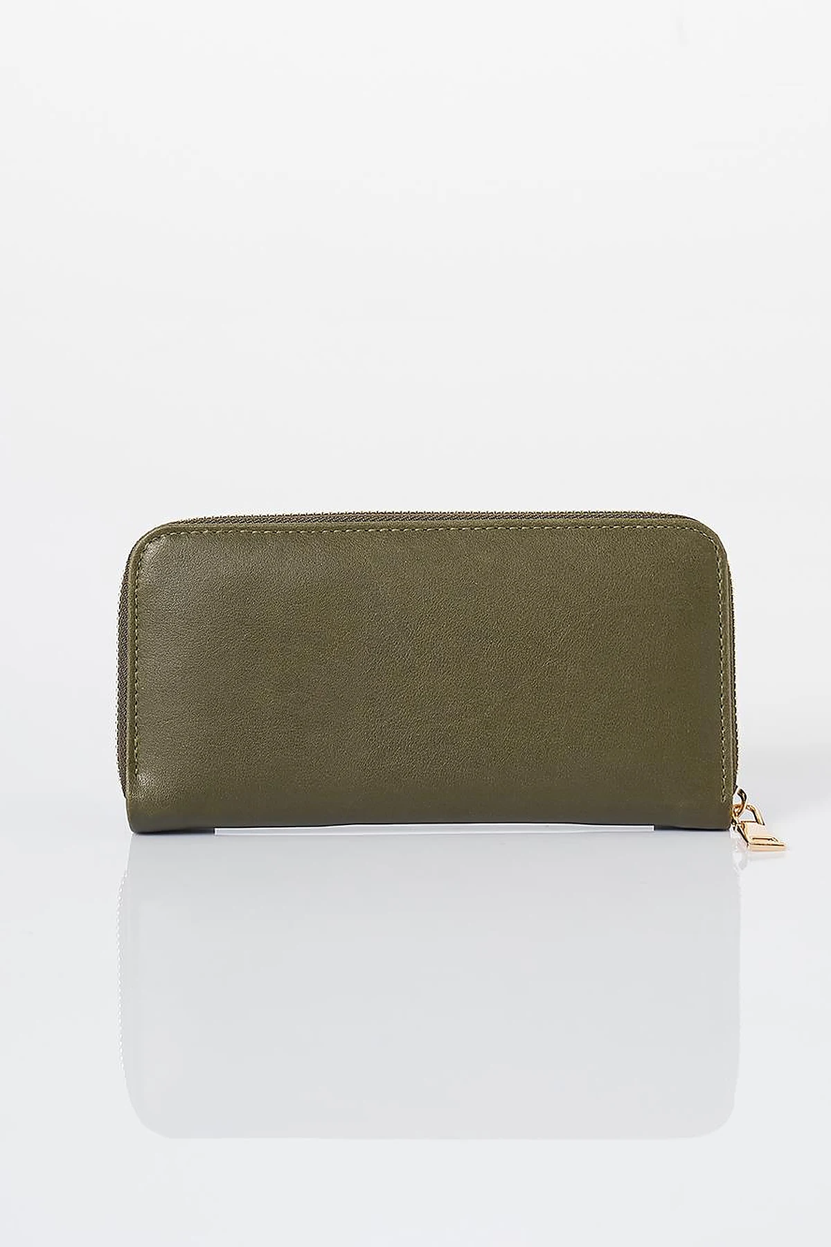 Artificial Leather Rectangular Form Wallet Green
